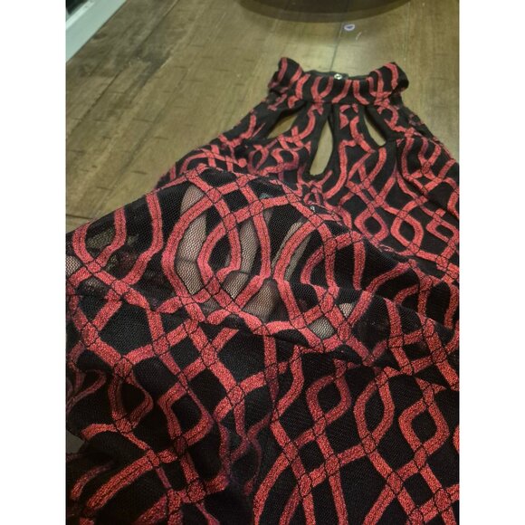 Kelle Red & Black Halter Romper Medium - Picture 6 of 6
